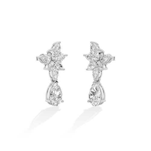 Pear LG Diamond Earrings in Yellow Gold - BH Diamond Center Antwerp