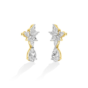 Pear LG Diamond Earrings in Yellow Gold - BH Diamond Center Antwerp
