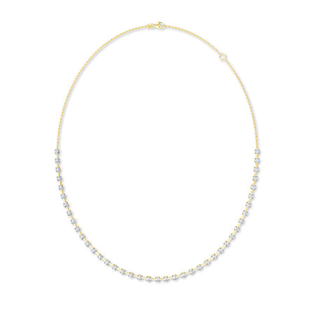 Round Lab-Grown Diamond Necklace 18K Gold - Yellow Gold Front