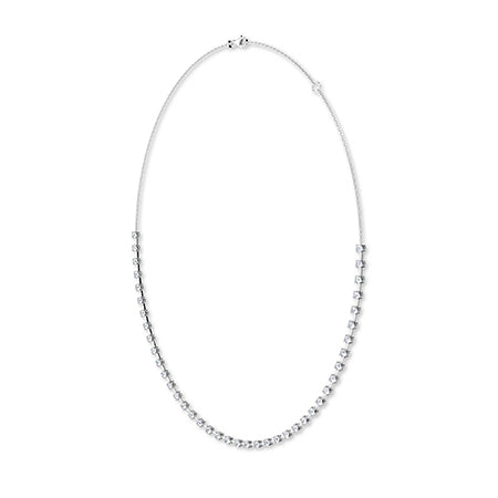 Round Lab-Grown Diamond Necklace 18K Gold - White Gold Side