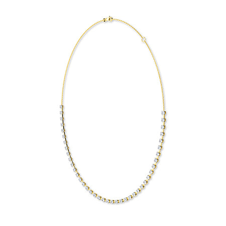 Round Lab-Grown Diamond Necklace 18K Gold - Yellow Gold Side
