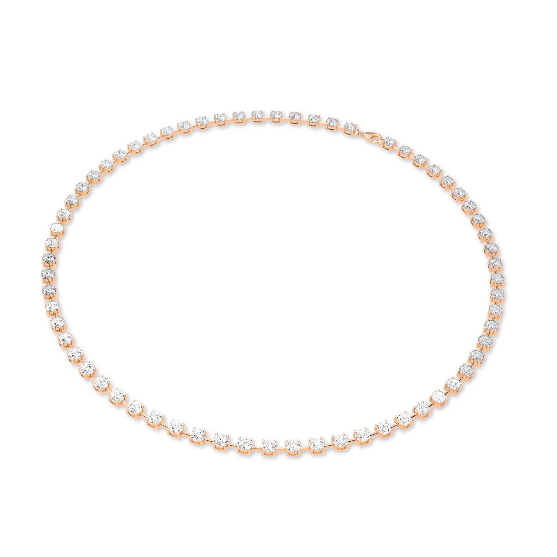 Round LG Diamond Necklace – NK62111-7 - Rose Gold