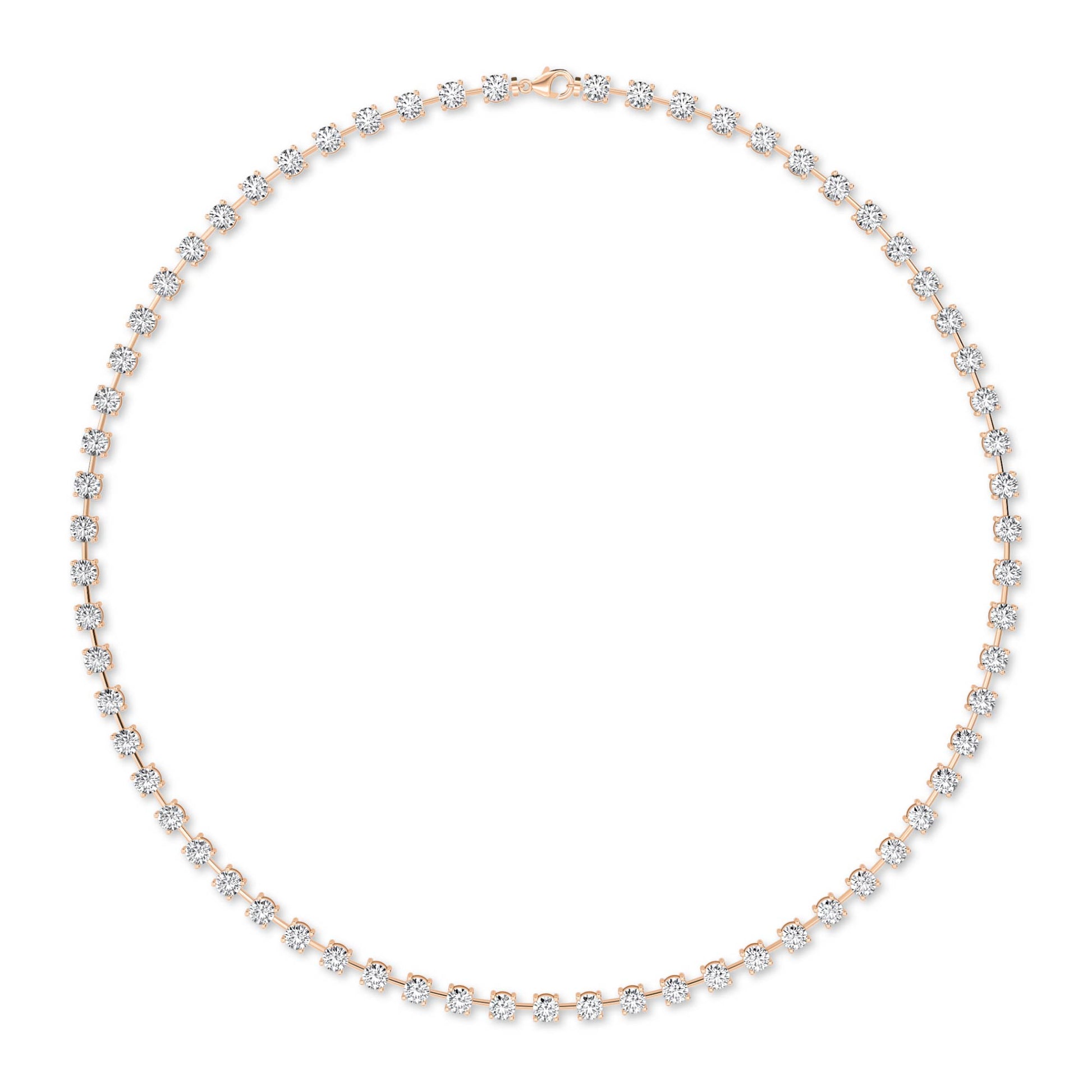 Round LG Diamond Necklace – NK62111-7 - Rose Gold