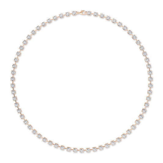 Round LG Diamond Necklace – NK62111-7 - Rose Gold