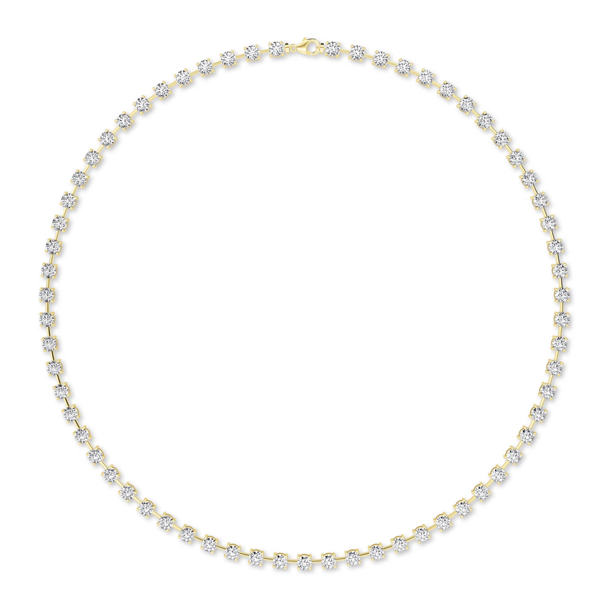 Round LG Diamond Necklace – NK62111-7 - Yellow Gold