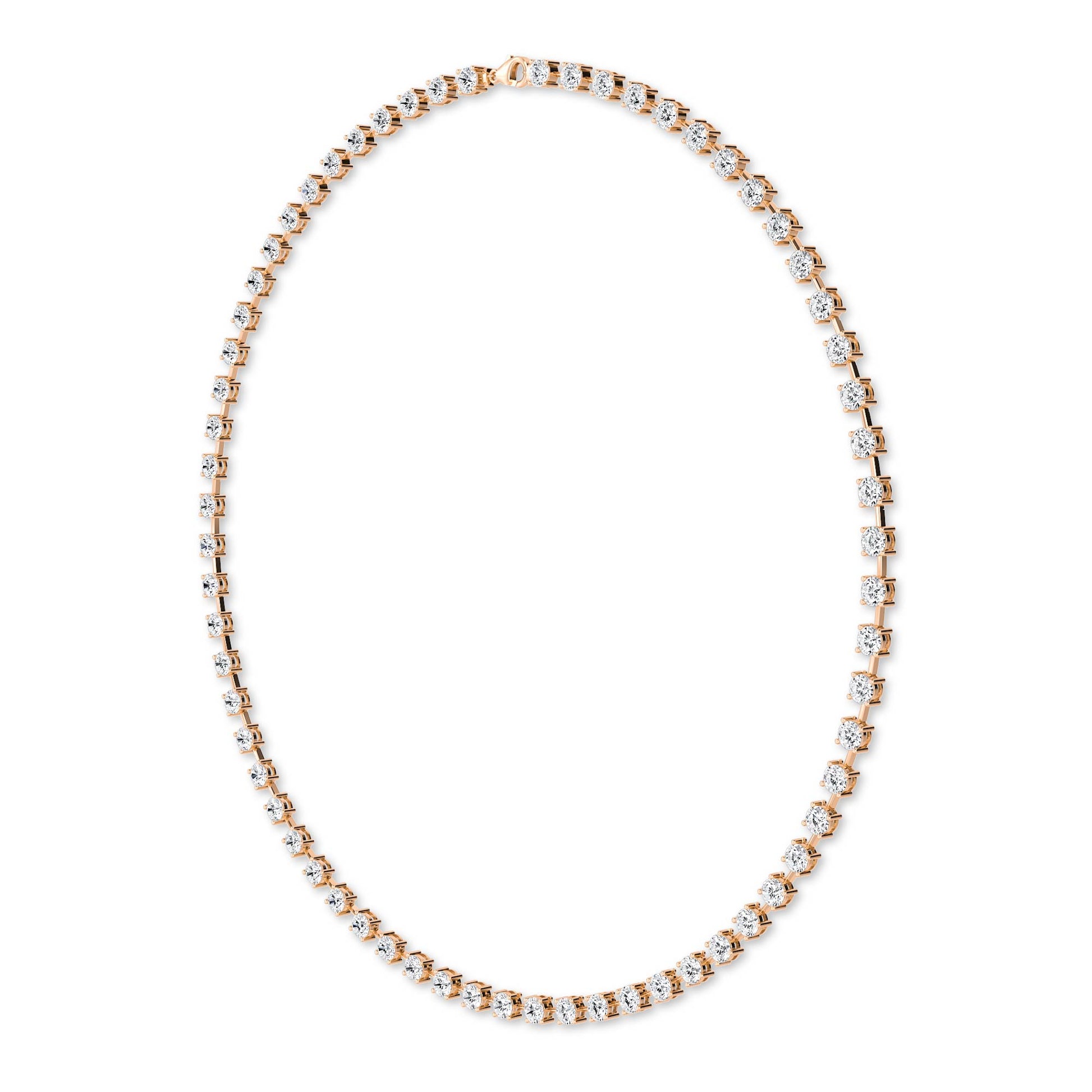Round LG Diamond Necklace – NK62111-7 - Rose Gold