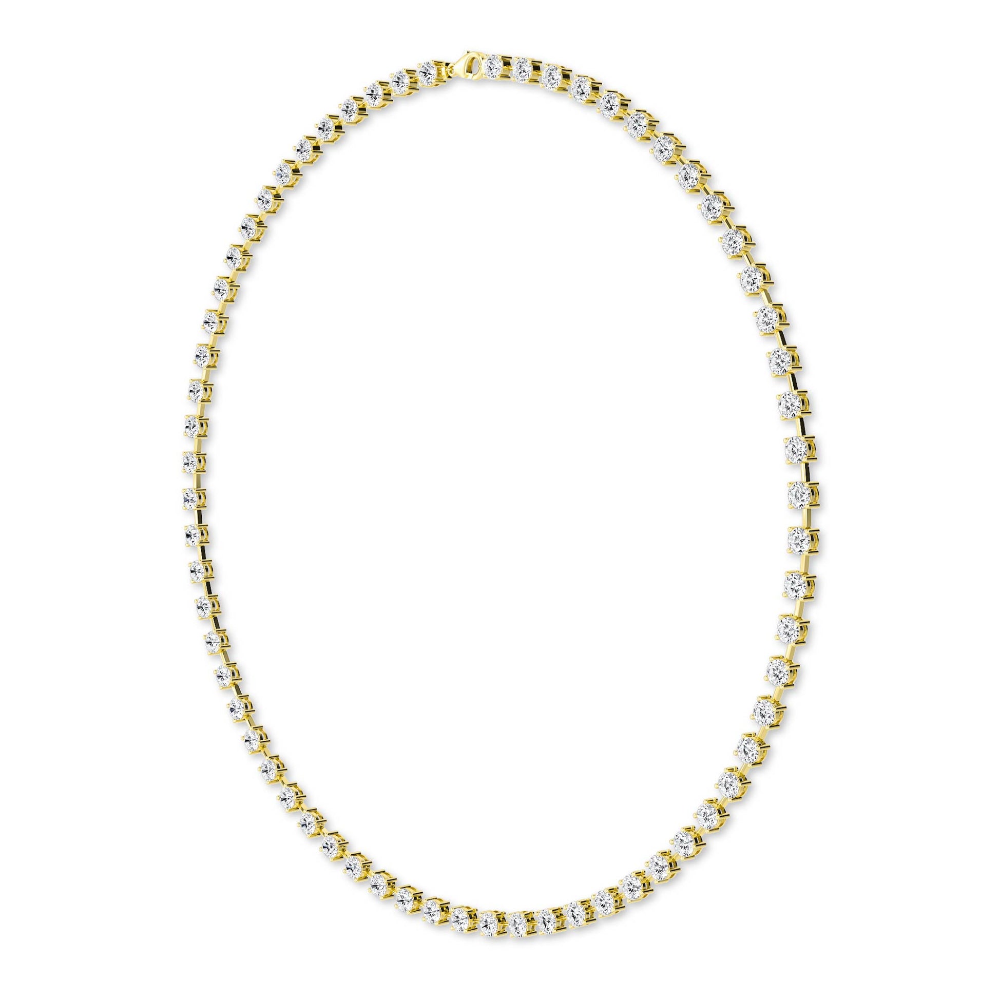 Round LG Diamond Necklace – NK62111-7 - Yellow Gold
