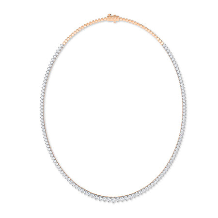 Round LG Diamond Necklace in Yellow Gold - BH Diamond Center Antwerp
