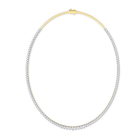 Round LG Diamond Necklace in Yellow Gold - BH Diamond Center Antwerp