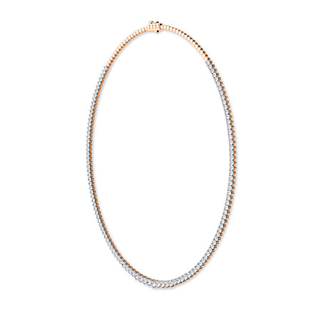 Round LG Diamond Necklace in Rose Gold - BH Diamond Center Antwerp