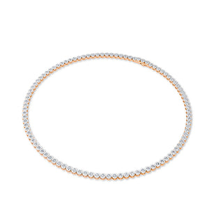Round Lab-Grown Diamond Necklace 18K Gold - Rose Gold 3D