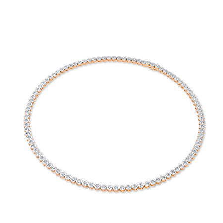 Round Lab-Grown Diamond Necklace 18K Gold - Rose Gold 3D