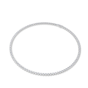 Round Lab-Grown Diamond Necklace 18K Gold - White Gold 3D