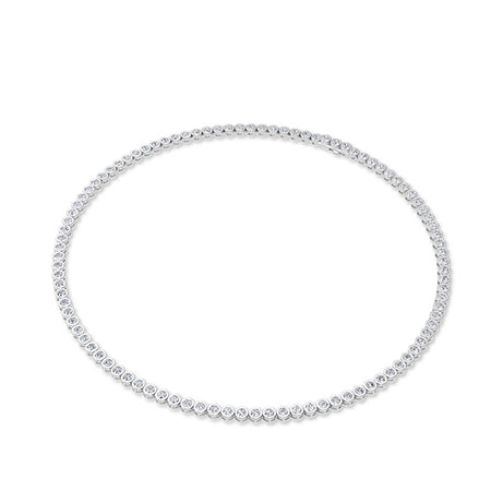 Round Lab-Grown Diamond Necklace 18K Gold - White Gold 3D