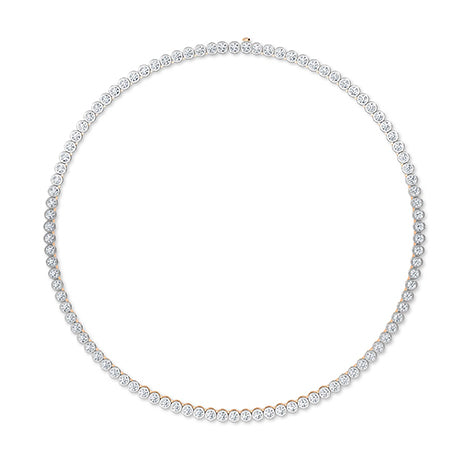 Round LG Diamond Necklace in Rose Gold - BH Diamond Center Antwerp