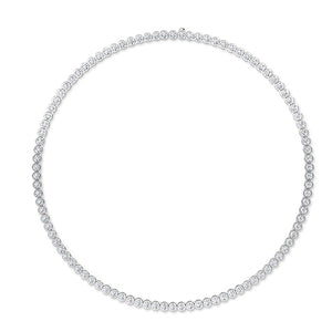 Round Lab-Grown Diamond Necklace 18K Gold - White Gold Front