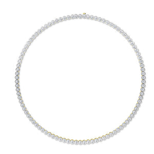 Round Lab-Grown Diamond Necklace 18K Gold - Yellow Gold Front