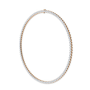 Round Lab-Grown Diamond Necklace 18K Gold - Rose Gold Side