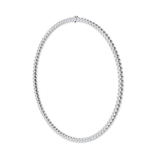 Round Lab-Grown Diamond Necklace 18K Gold - White Gold Side
