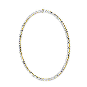 Round Lab-Grown Diamond Necklace 18K Gold - Yellow Gold Side