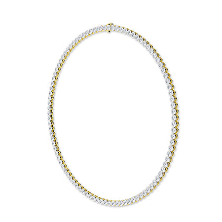 Round Lab-Grown Diamond Necklace 18K Gold - Yellow Gold Side