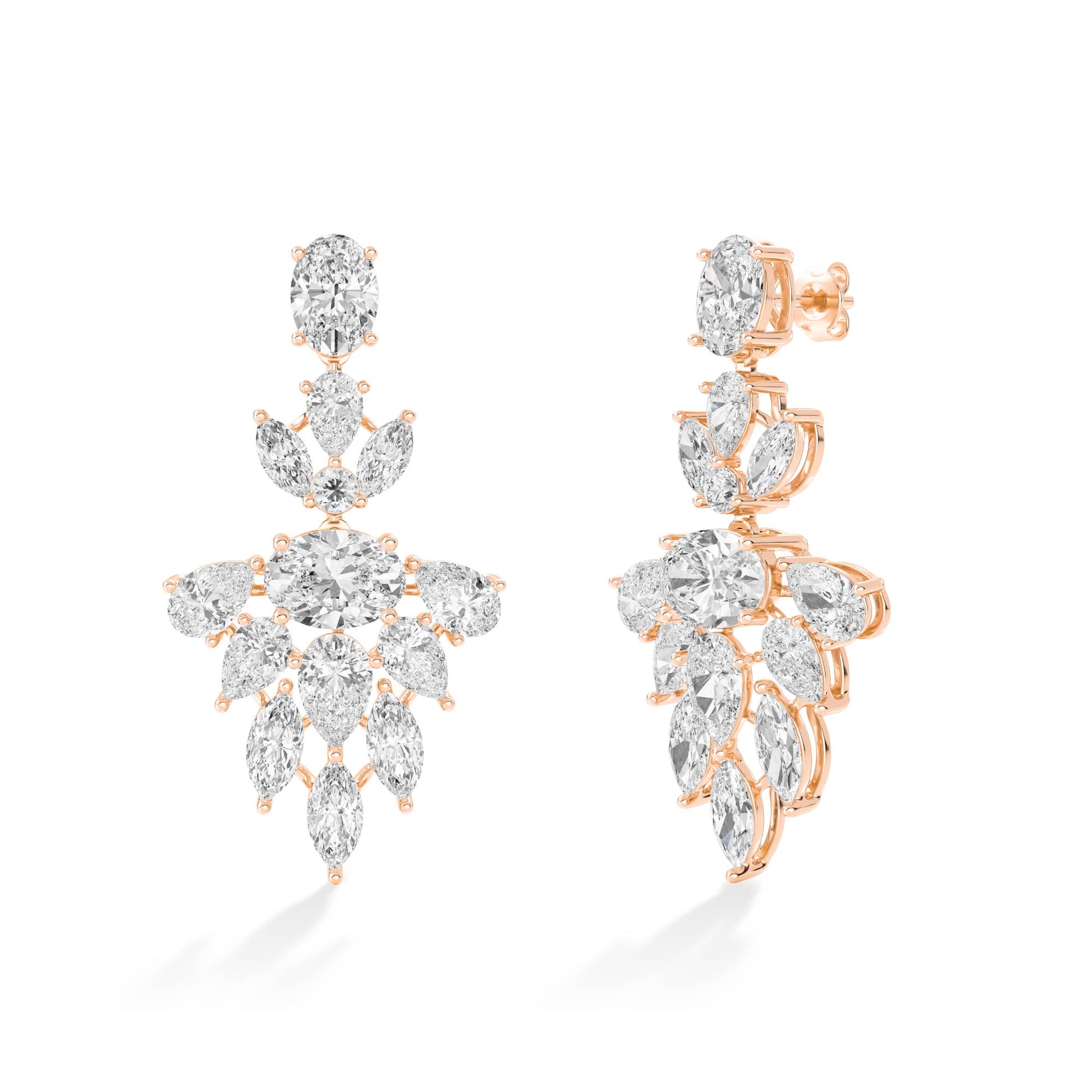 18K Lab-Grown Diamond Earrings – NK63465E - Rose Gold