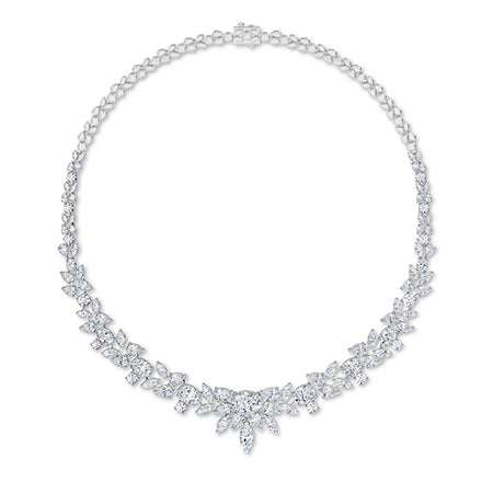 Pear LG Diamond Necklace in White Gold - BH Diamond Center Antwerp