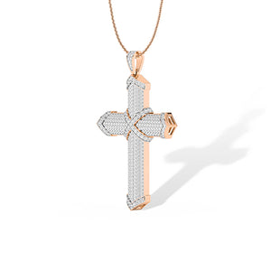 Round Lab-Grown Diamond Pendant 18K Gold - Rose Gold 3D