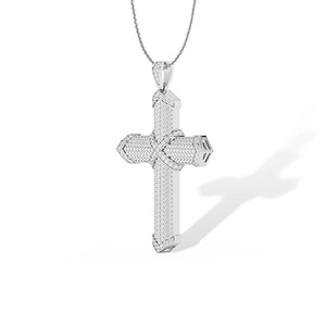 Round Lab-Grown Diamond Pendant 18K Gold - White Gold 3D