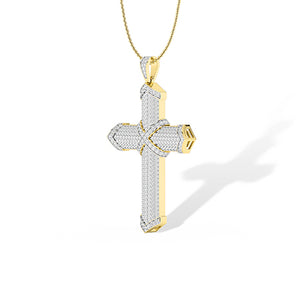 Round Lab-Grown Diamond Pendant 18K Gold - Yellow Gold 3D
