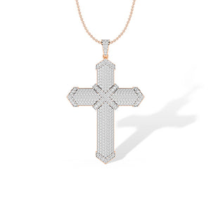 Round Lab-Grown Diamond Pendant 18K Gold - Rose Gold Front