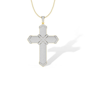 Round Lab-Grown Diamond Pendant 18K Gold - Yellow Gold Front