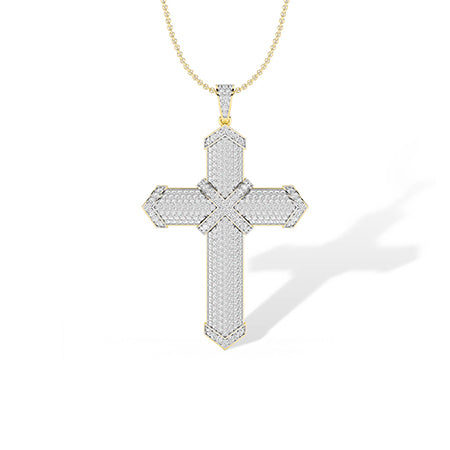 Round Lab-Grown Diamond Pendant 18K Gold - Yellow Gold Front