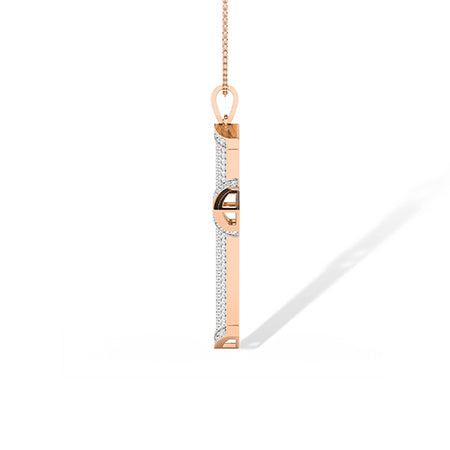 Round Lab-Grown Diamond Pendant 18K Gold - Rose Gold Side