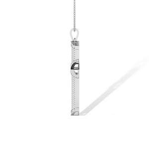 Round Lab-Grown Diamond Pendant 18K Gold - White Gold Side
