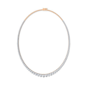 Round Lab-Grown Diamond Necklace 18K Gold - Rose Gold Front