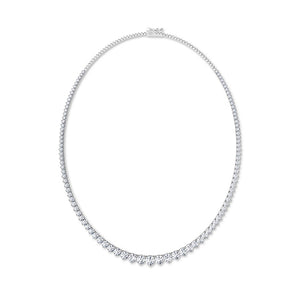 Round Lab-Grown Diamond Necklace 18K Gold - White Gold Front