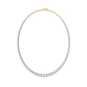 Round Lab-Grown Diamond Necklace 18K Gold - Yellow Gold Front