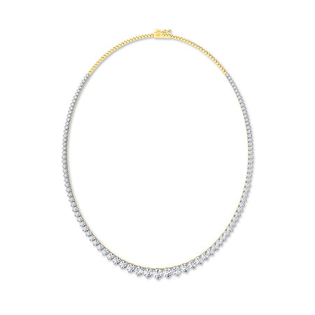 Round Lab-Grown Diamond Necklace 18K Gold - Yellow Gold Front
