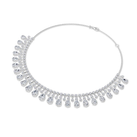 Pear Lab-Grown Diamond Necklace 18K Gold - White Gold 3D