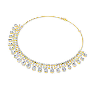 Pear Lab-Grown Diamond Necklace 18K Gold - Yellow Gold 3D