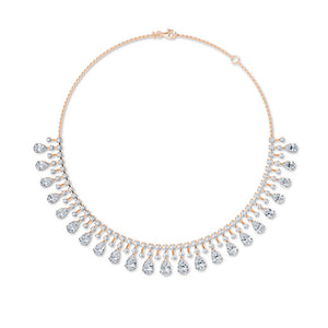 Pear Lab-Grown Diamond Necklace 18K Gold - Rose Gold Front