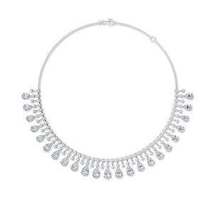 Pear Lab-Grown Diamond Necklace 18K Gold - White Gold Front