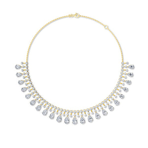 Pear Lab-Grown Diamond Necklace 18K Gold - Yellow Gold Front