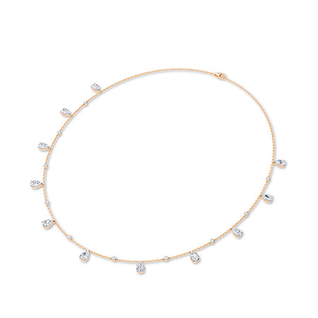 Peer LG diamanten ketting in Witgoud - BH Diamond Center Antwerpen