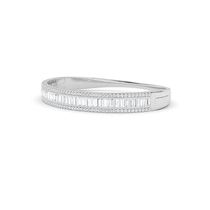 Baguette Lab-Grown Diamond Bracelet 18K Gold - White Gold 3D