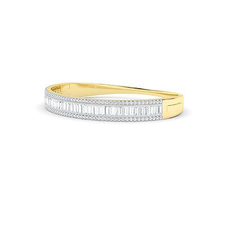 Baguette Lab-Grown Diamond Bracelet 18K Gold - Yellow Gold 3D