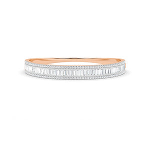 Baguette Lab-Grown Diamond Bracelet 18K Gold - Rose Gold Front