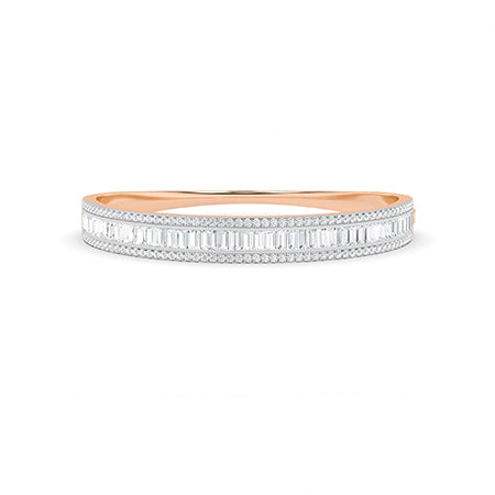 Baguette Lab-Grown Diamond Bracelet 18K Gold - Rose Gold Front