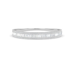 Baguette Lab-Grown Diamond Bracelet 18K Gold - White Gold Front